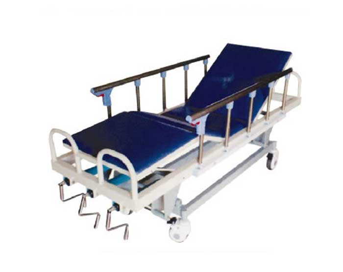 D40-不銹鋼三搖升降搶救床 ABS床板、翻轉護欄、三搖升降搶救床